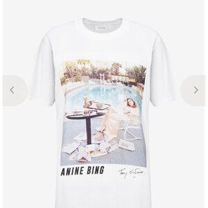 Anine Bing White Poolside Graphic Tee